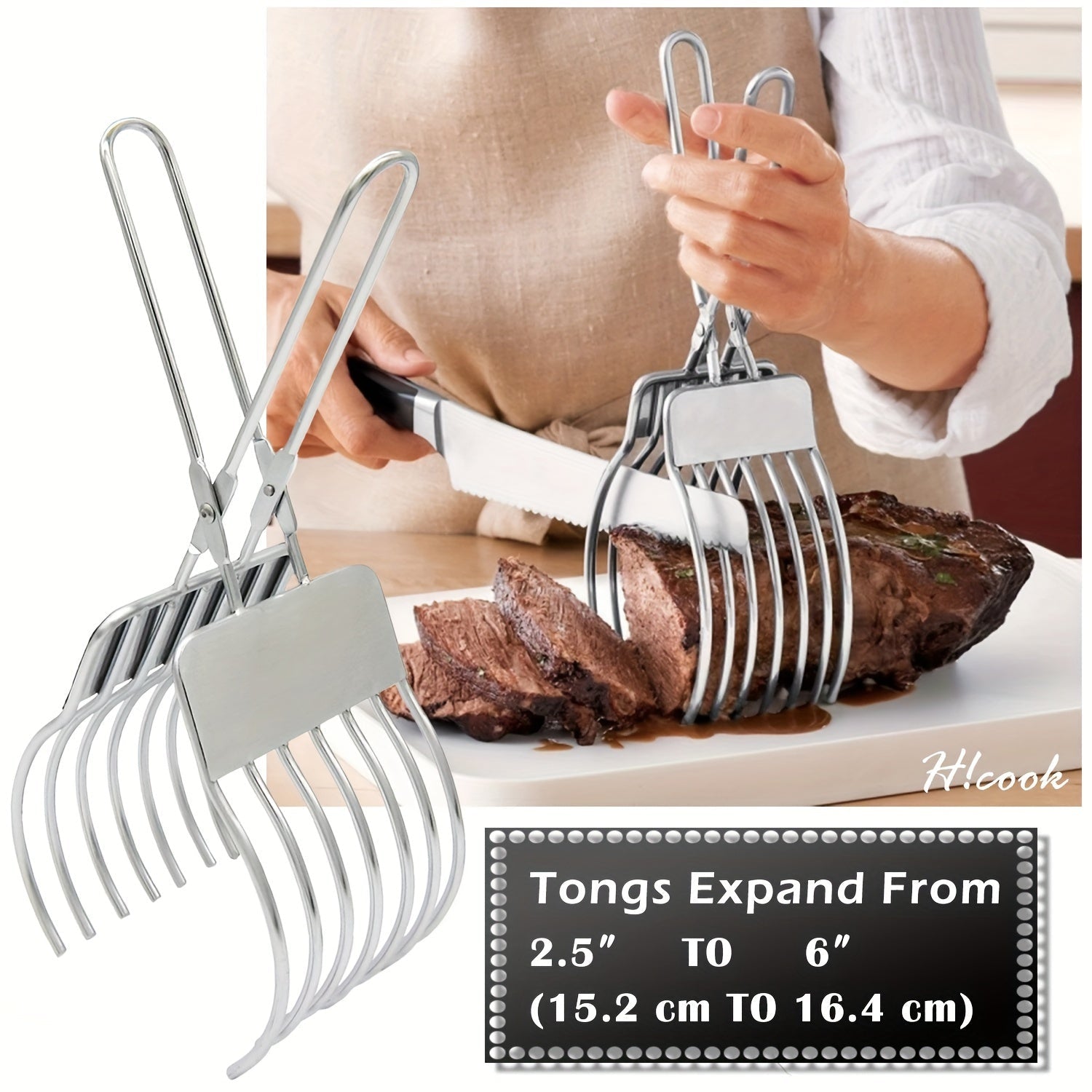 Pince de maintien pour découpe en acier inoxydable - Support pour trancher - Cuisine Chez Nadine