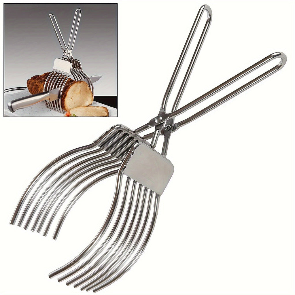 Pince de maintien pour découpe en acier inoxydable - Support pour trancher - Cuisine Chez Nadine