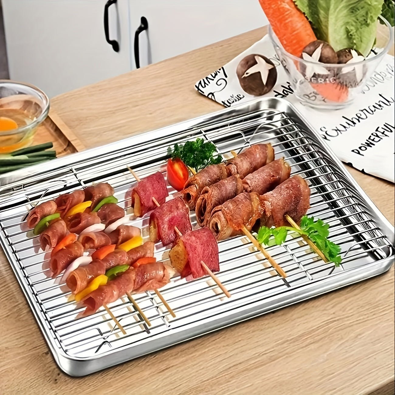 Plaque de cuisson en acier inoxydable avec grille de refroidissement - Sans toxines, compatible lave - vaisselle - Cuisine Chez Nadine