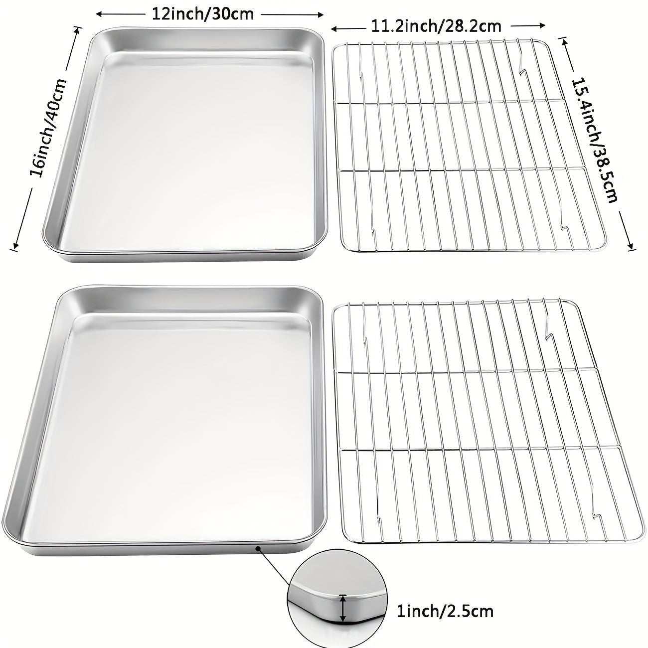 Plaque de cuisson en acier inoxydable avec grille de refroidissement - Sans toxines, compatible lave - vaisselle - Cuisine Chez Nadine