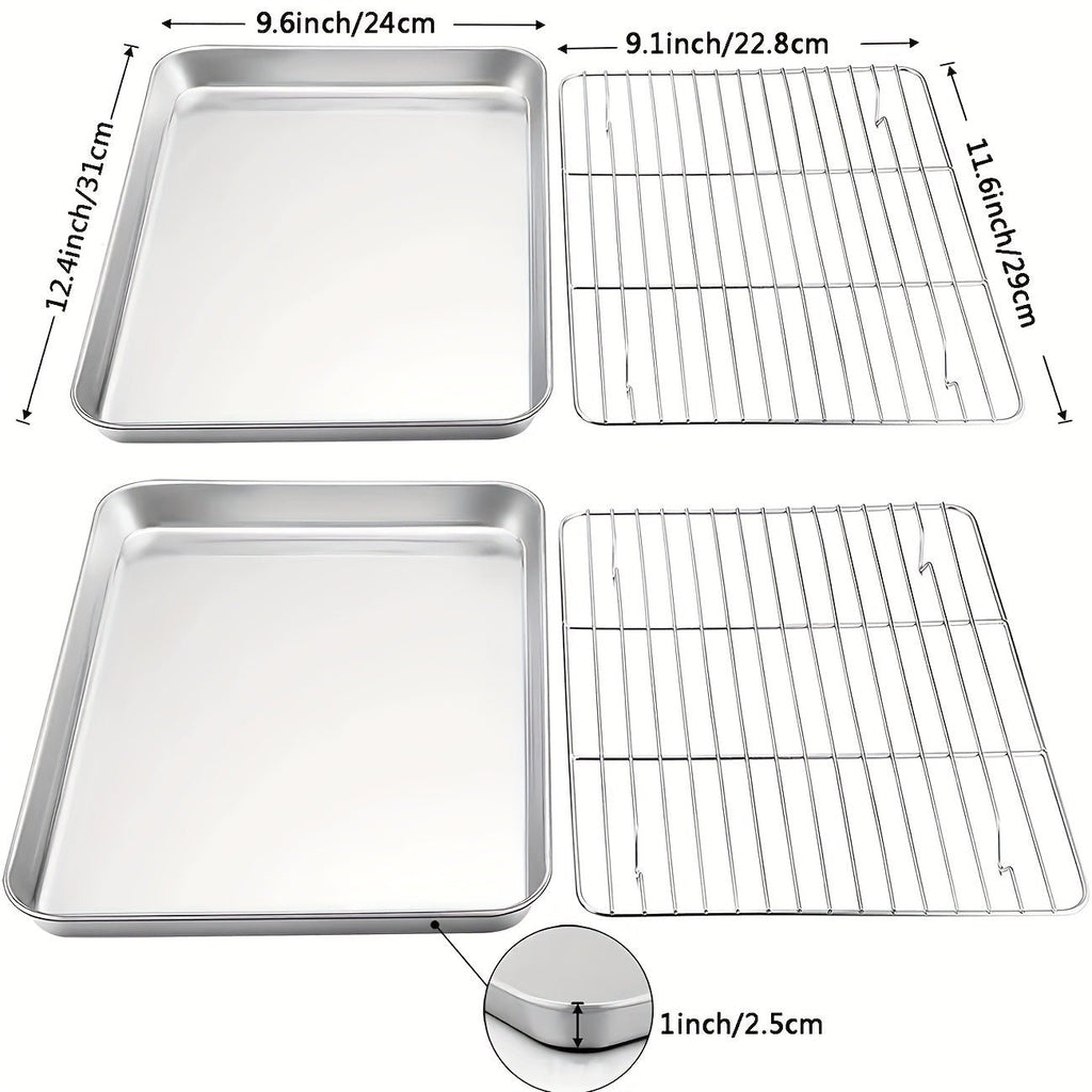 Plaque de cuisson en acier inoxydable avec grille de refroidissement - Sans toxines, compatible lave - vaisselle - Cuisine Chez Nadine