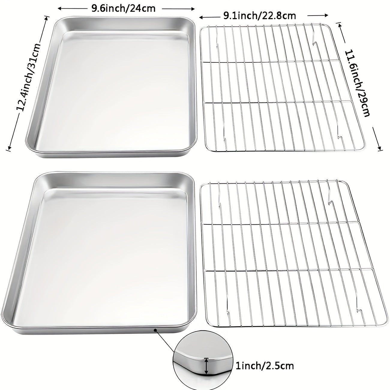 Plaque de cuisson en acier inoxydable avec grille de refroidissement - Sans toxines, compatible lave - vaisselle - Cuisine Chez Nadine