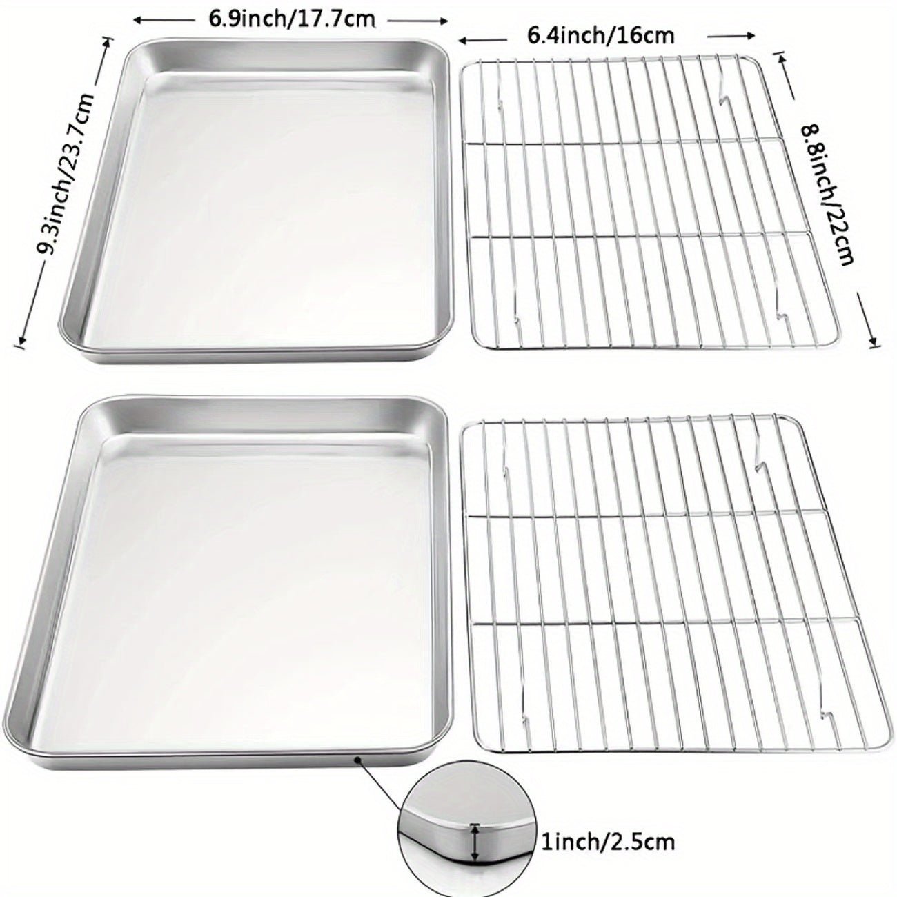 Plaque de cuisson en acier inoxydable avec grille de refroidissement - Sans toxines, compatible lave - vaisselle - Cuisine Chez Nadine