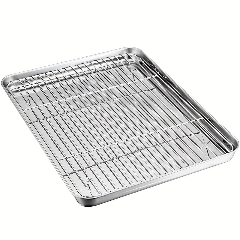 Plaque de cuisson en acier inoxydable avec grille de refroidissement - Sans toxines, compatible lave - vaisselle - Cuisine Chez Nadine
