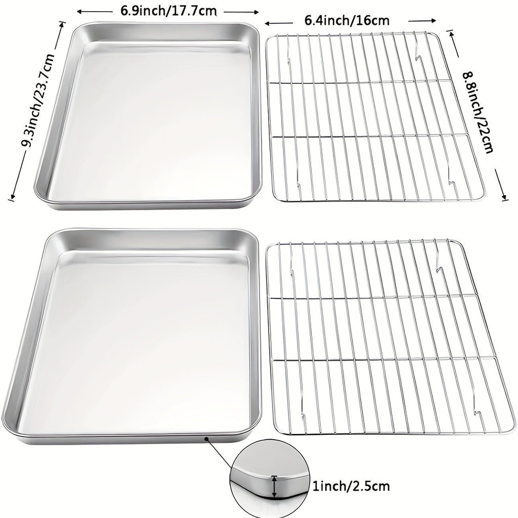 Plaque de cuisson en acier inoxydable avec grille de refroidissement - Sans toxines, compatible lave - vaisselle - Cuisine Chez Nadine