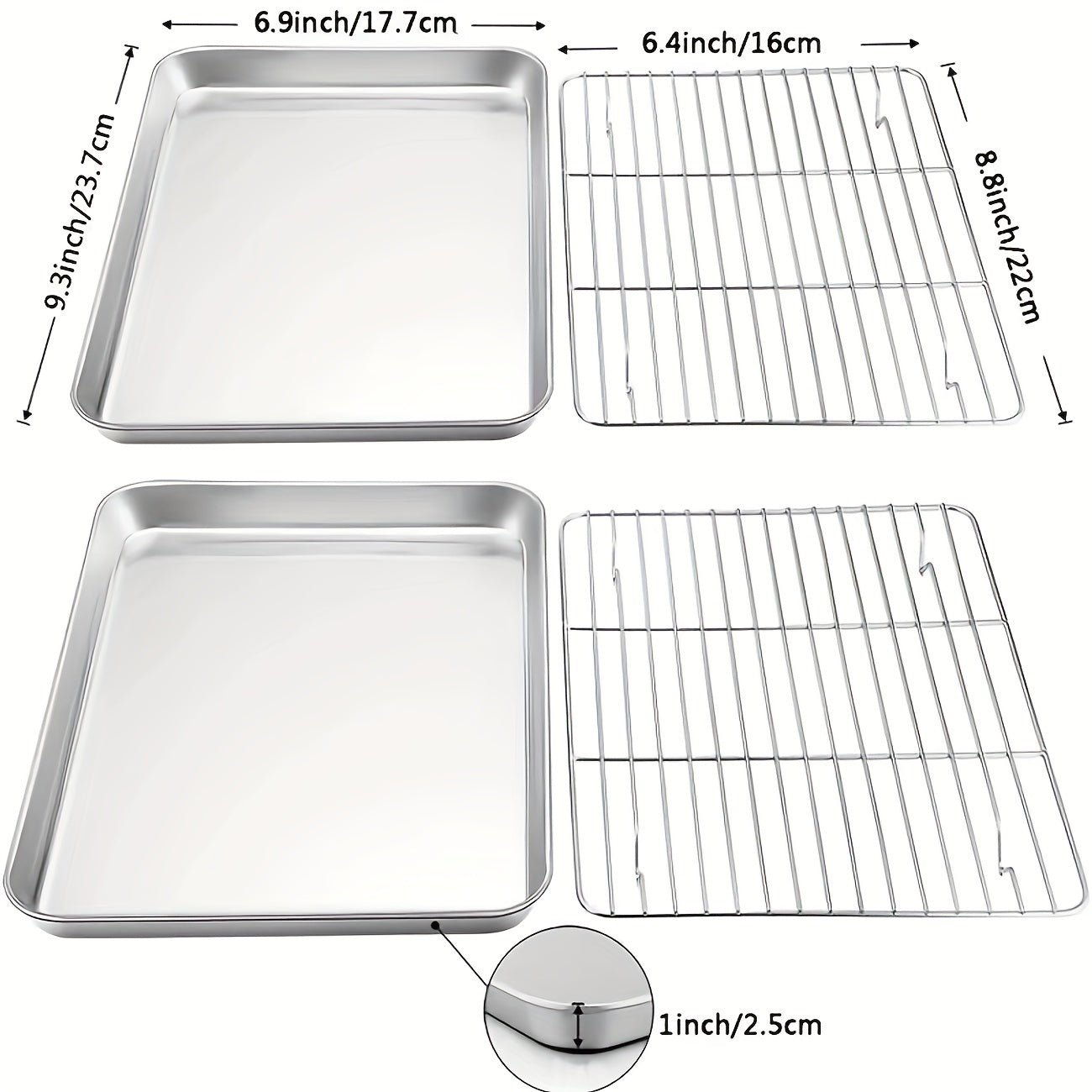 Plaque de cuisson en acier inoxydable avec grille de refroidissement - Sans toxines, compatible lave - vaisselle - Cuisine Chez Nadine