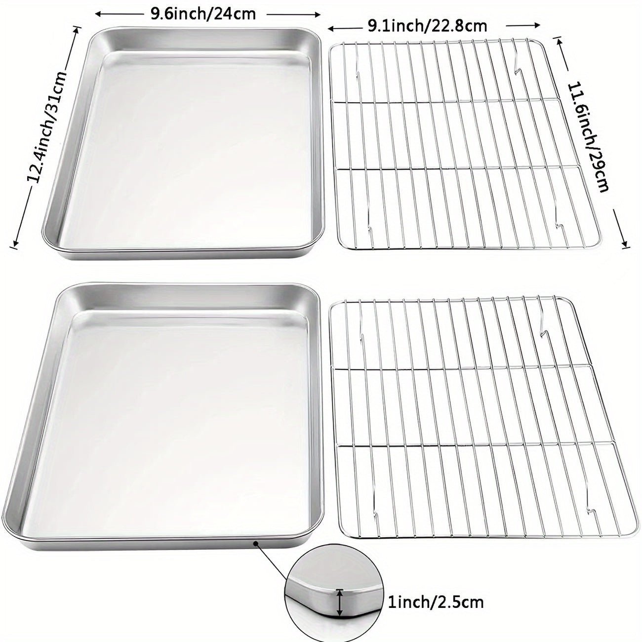 Plaque de cuisson en acier inoxydable avec grille de refroidissement - Sans toxines, compatible lave - vaisselle - Cuisine Chez Nadine