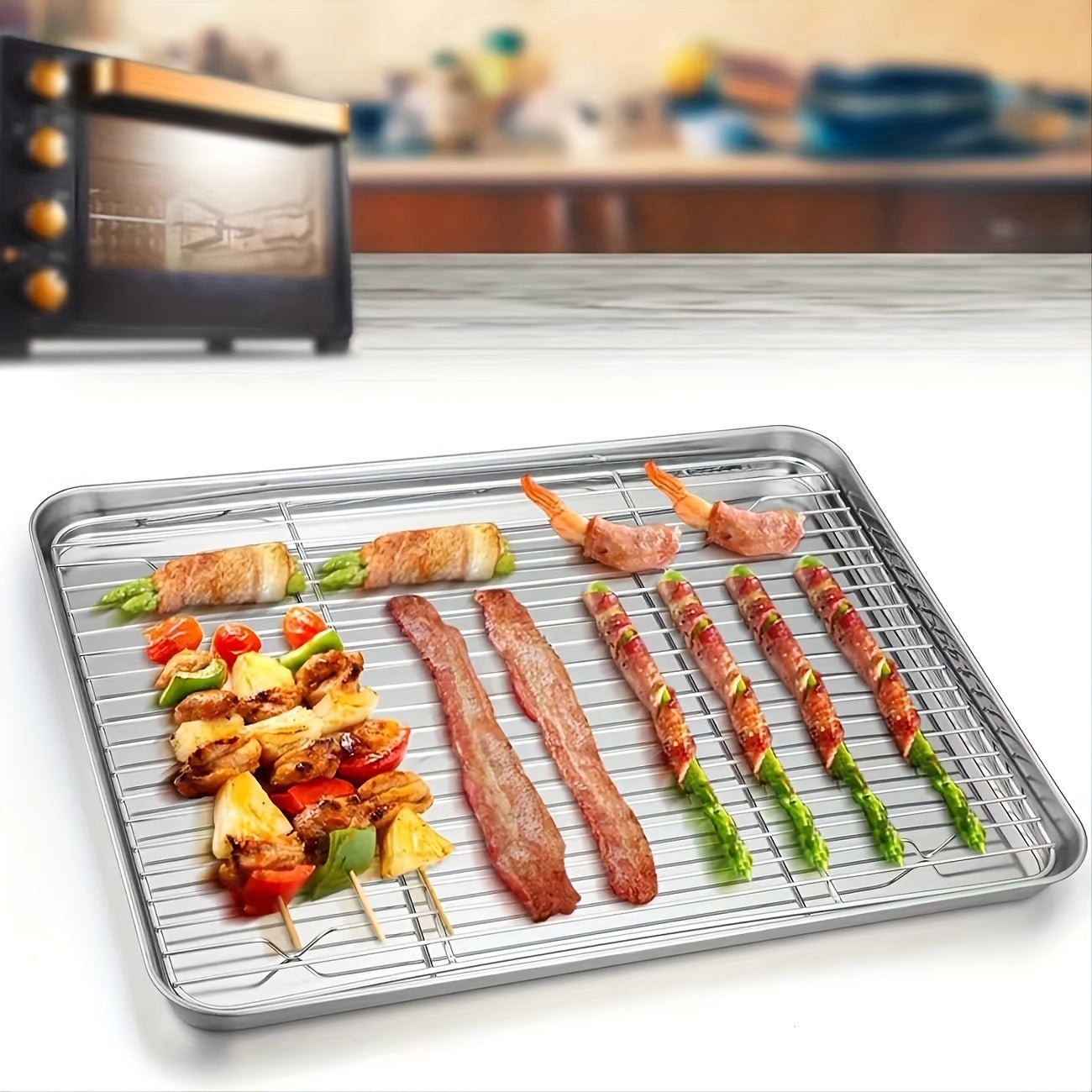 Plaque de cuisson en acier inoxydable avec grille de refroidissement - Sans toxines, compatible lave - vaisselle - Cuisine Chez Nadine