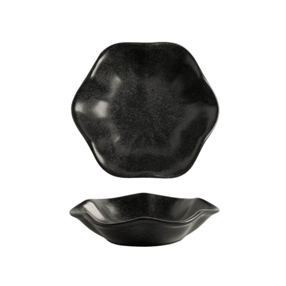 Plat à tremper en céramique style japonais - Forme de lotus avec glaçure artisanale - Bol miniature rétro pour sauce et fondue - Cuisine Chez Nadine
