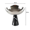 Plateau à fruits en acier inoxydable et marbre - Bol sur pied style scandinave pour desserts et rangement - Cuisine Chez Nadine