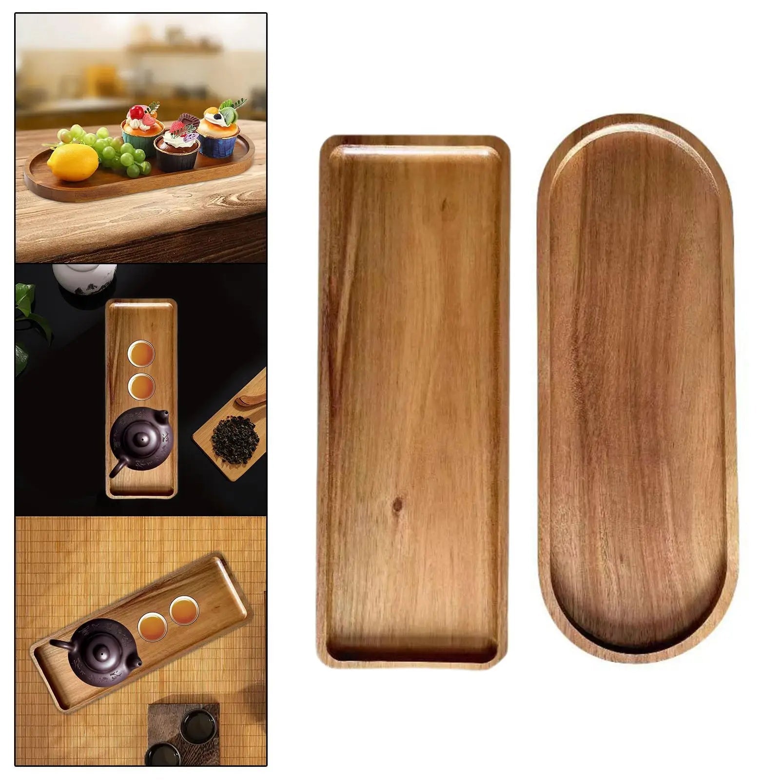 Plateau de service en bois - Assiette pour petit - déjeuner, desserts, thé et décoration de table - Cuisine Chez Nadine