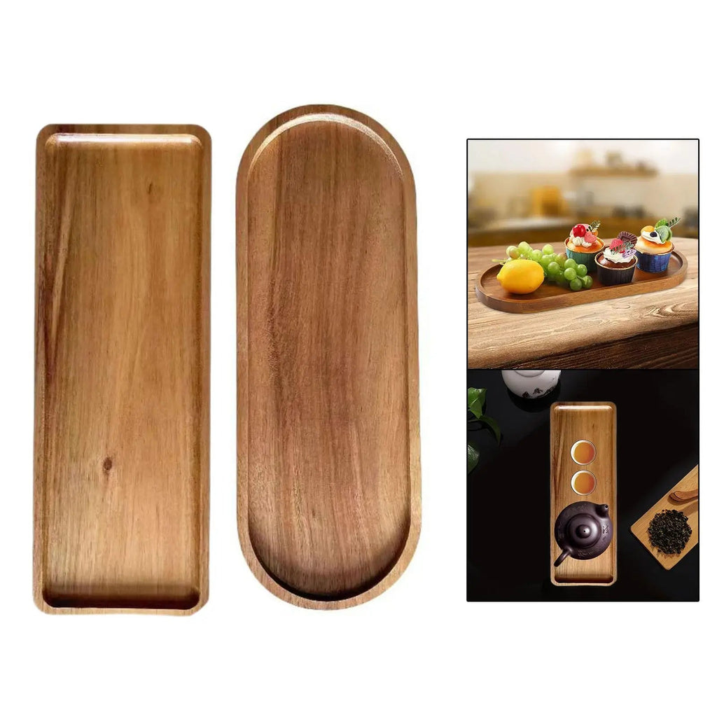 Plateau de service en bois - Assiette pour petit - déjeuner, desserts, thé et décoration de table - Cuisine Chez Nadine