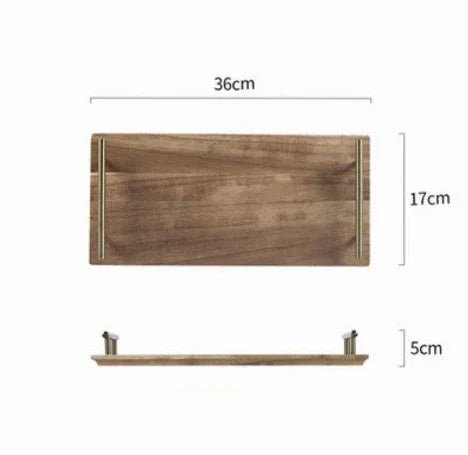 Plateau de service en bois avec poignées - Plateau multifonctionnel pour desserts, café, fruits et collations - Cuisine Chez Nadine