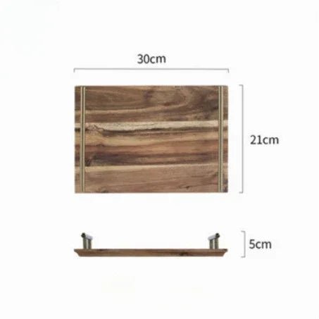 Plateau de service en bois avec poignées - Plateau multifonctionnel pour desserts, café, fruits et collations - Cuisine Chez Nadine