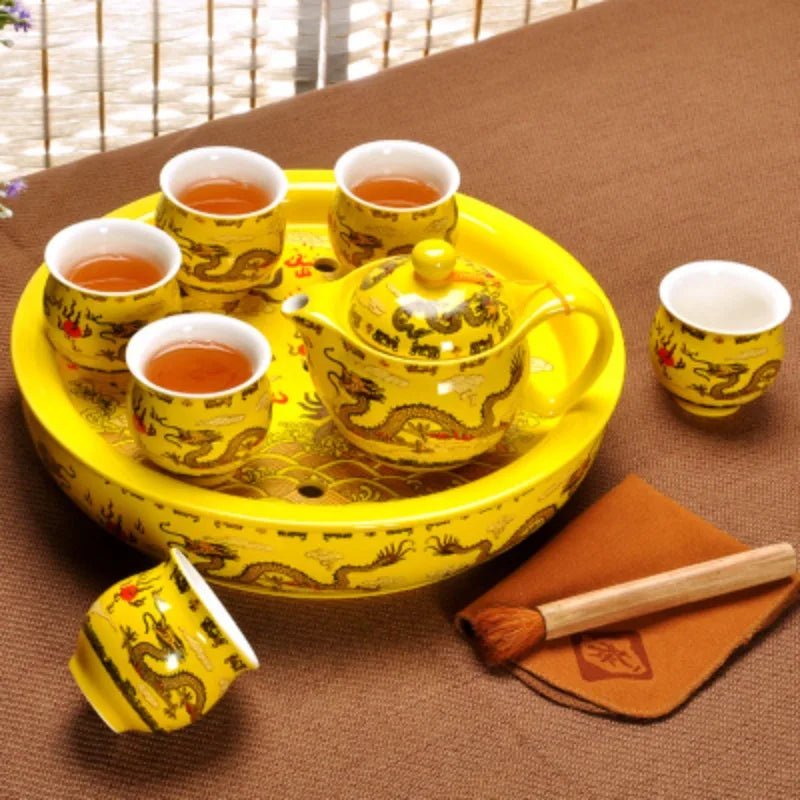 Plateau de Service en Porcelaine avec Poignées - Organiseur pour Café, Thé, Gâteaux et Collations pour Cuisine et Bureau - Cuisine Chez Nadine