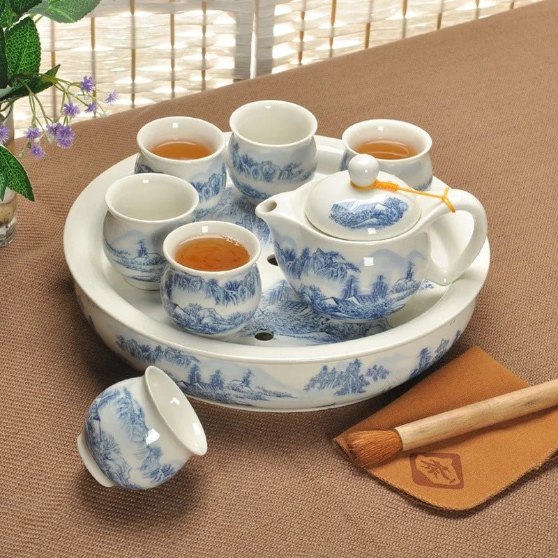 Plateau de Service en Porcelaine avec Poignées - Organiseur pour Café, Thé, Gâteaux et Collations pour Cuisine et Bureau - Cuisine Chez Nadine
