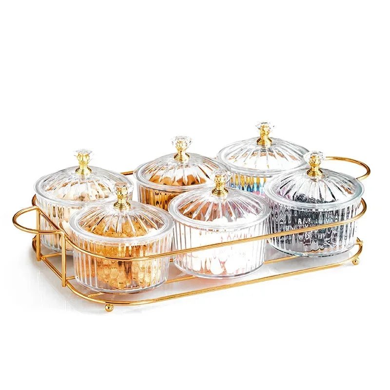 Plateau de service en verre avec couvercle - Bol compartimenté pour apéritifs, fruits, salades et desserts - Cuisine Chez Nadine