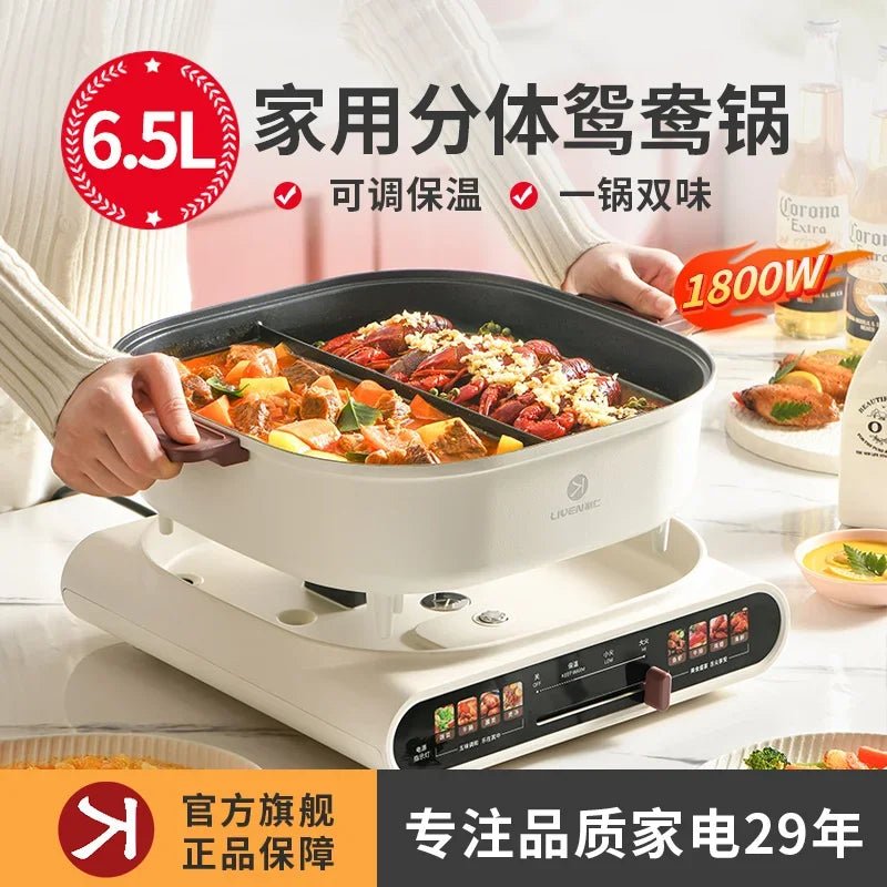 Poêle Électrique Multifonction 1800W 220V - Cuiseur Vapeur, Friture, Sauté et Barbecue pour Tous les Repas - Cuisine Chez Nadine