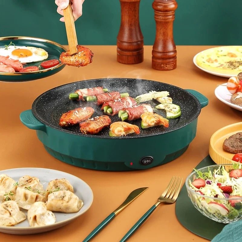 Poêle Électrique Multifonction 220V - Cuiseur Antiadhésif pour Barbecue, Steaks, Poissons et Omelettes - Cuisine Chez Nadine
