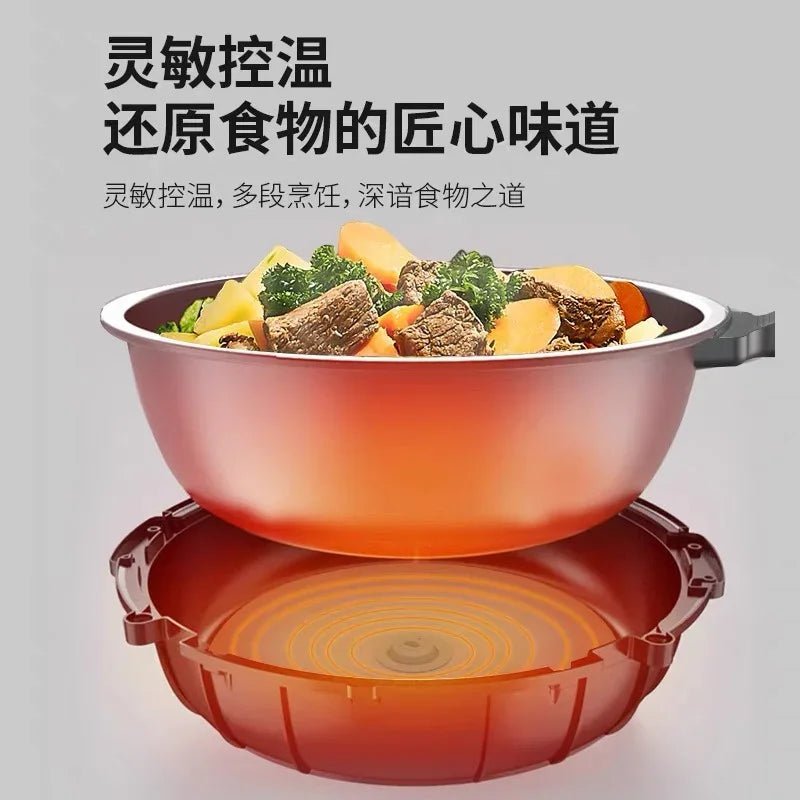 Poêle Électrique Multifonction Intelligente 220V Automatique Cuisson Sauté Friture Appareil Cuisine Domestique - Cuisine Chez Nadine