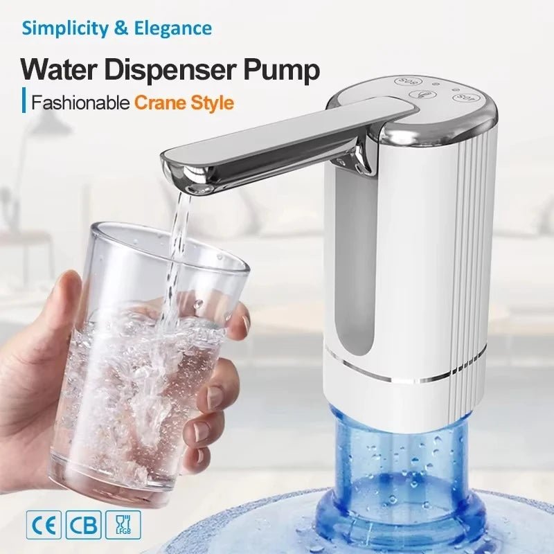 Pompe à Eau Électrique USB pour Bonbonne - Distributeur d'Eau Portable pour Maison, Bureau et Extérieur - Cuisine Chez Nadine