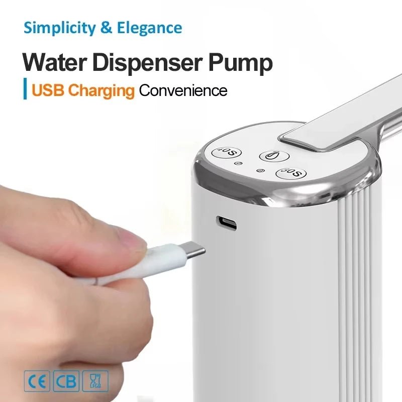 Pompe à Eau Électrique USB pour Bonbonne - Distributeur d'Eau Portable pour Maison, Bureau et Extérieur - Cuisine Chez Nadine