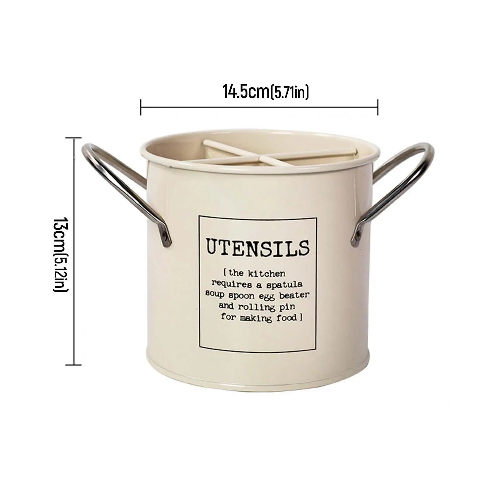 Porte - Ustensiles Multifonctionnel en Métal - Organisateur Couverts 4 Compartiments pour Cuisine - Cuisine Chez Nadine