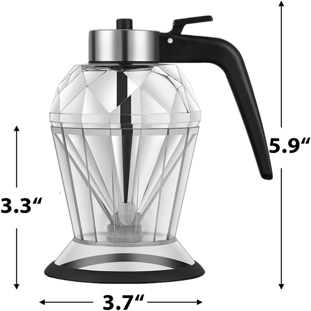 Pot à miel avec support et louche - Distributeur de miel et sirop motif nid d'abeille - Accessoire cuisine avec couvercle - Cuisine Chez Nadine