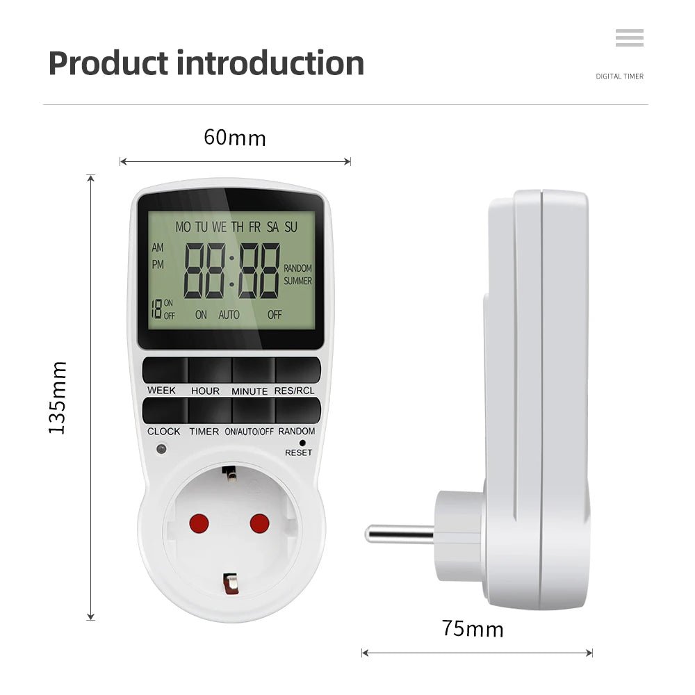 Prise Programmable Numérique EU - Minuterie Électronique pour Électroménagers - Cuisine Chez Nadine