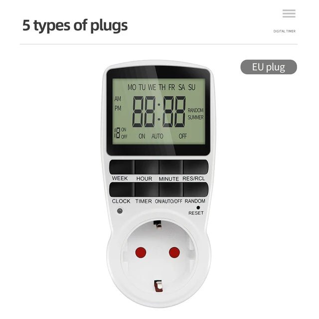 Prise Programmable Numérique EU - Minuterie Électronique pour Électroménagers - Cuisine Chez Nadine