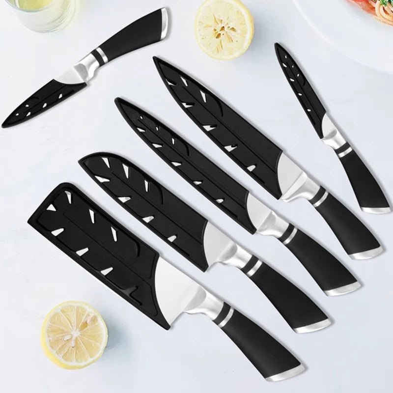 Protège - Lames pour Couteaux de Cuisine 3 - 8 Pouces - Étuis Plastique Noir Protecteurs de Lame Accessoire Sécurité - Cuisine Chez Nadine