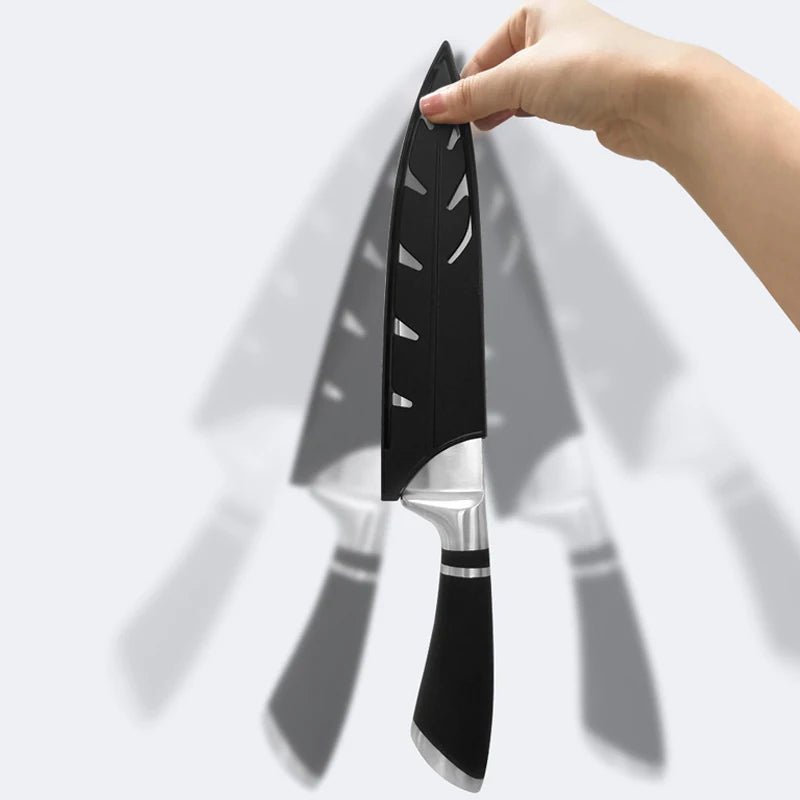 Protège - Lames pour Couteaux de Cuisine 3 - 8 Pouces - Étuis Plastique Noir Protecteurs de Lame Accessoire Sécurité - Cuisine Chez Nadine
