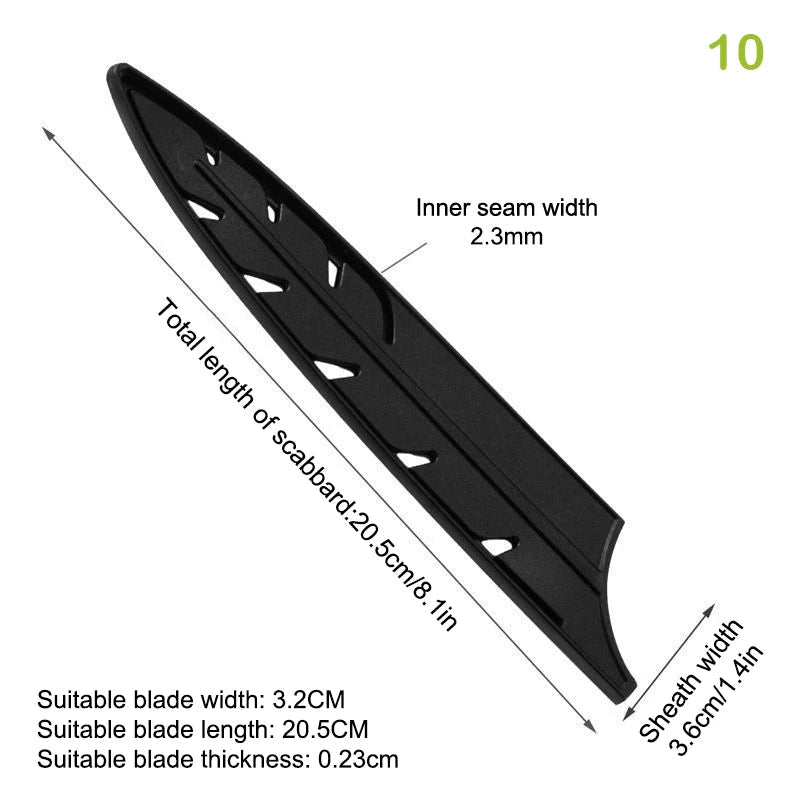 Protège - Lames pour Couteaux de Cuisine 3 - 8 Pouces - Étuis Plastique Noir Protecteurs de Lame Accessoire Sécurité - Cuisine Chez Nadine