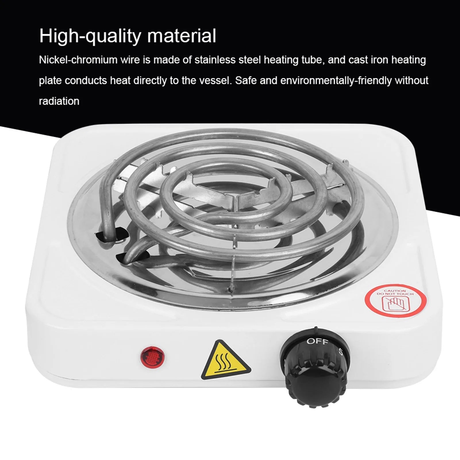 Réchaud Électrique Portable 1000W - Plaque Chauffante Simple en Acier Inoxydable - Cuisine Chez Nadine