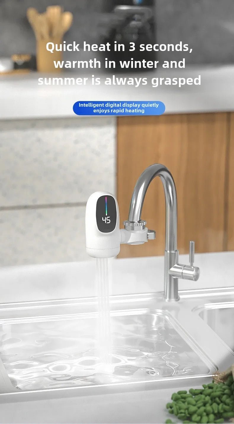 Robinet Chauffant Instantané 3000W - Chauffe - Eau Électrique avec Affichage de Température - Cuisine Chez Nadine