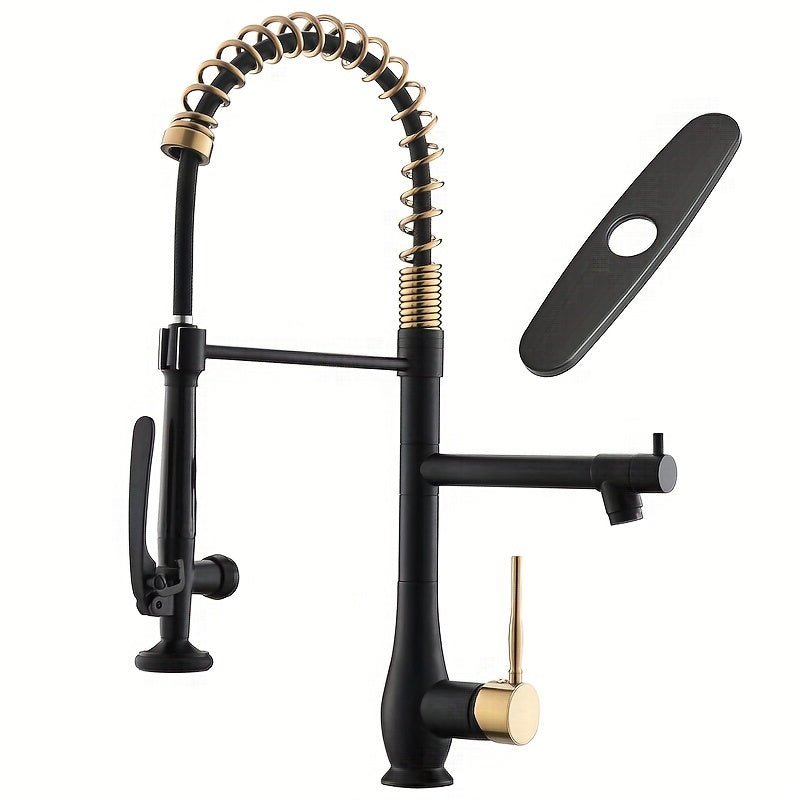 Robinet de cuisine à haute pression avec double tête en acier inoxydable - Cuisine Chez Nadine