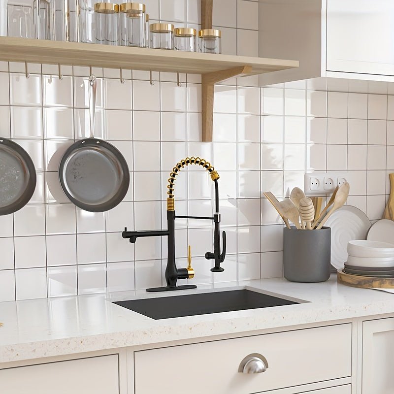 Robinet de cuisine à haute pression avec double tête en acier inoxydable - Cuisine Chez Nadine