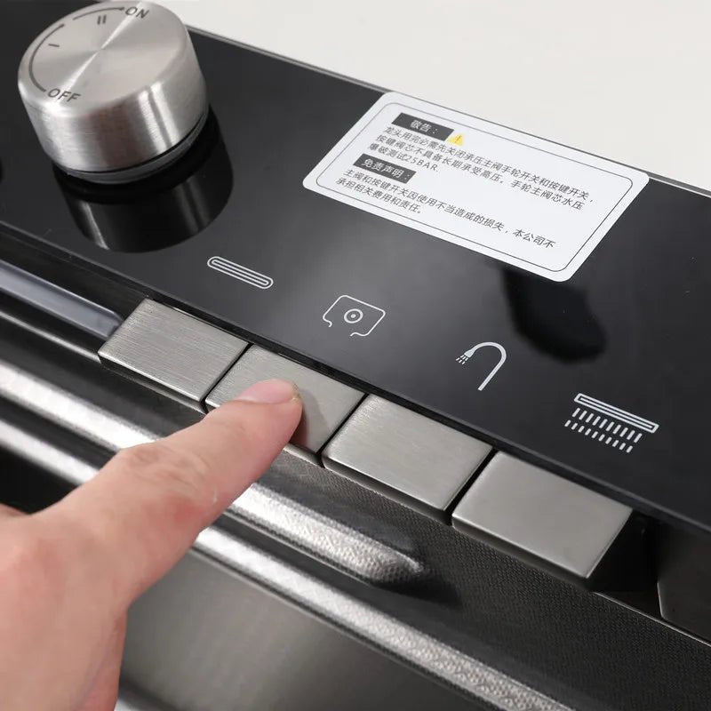 Robinet de Cuisine Cascade avec Affichage Digital – Design Gradué, Inox Brossé Gris Canon - Cuisine Chez Nadine