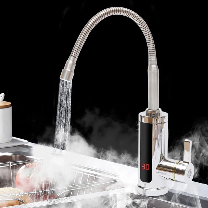 Robinet Électrique Chauffant Instantané 3KW avec Écran LCD et Rotation 360° - Chauffe - Eau pour Cuisine et Salle de Bain - Cuisine Chez Nadine