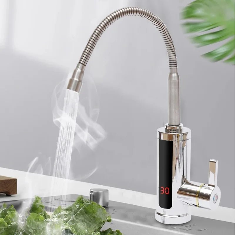 Robinet Électrique Chauffant Instantané 3KW avec Écran LCD et Rotation 360° - Chauffe - Eau pour Cuisine et Salle de Bain - Cuisine Chez Nadine