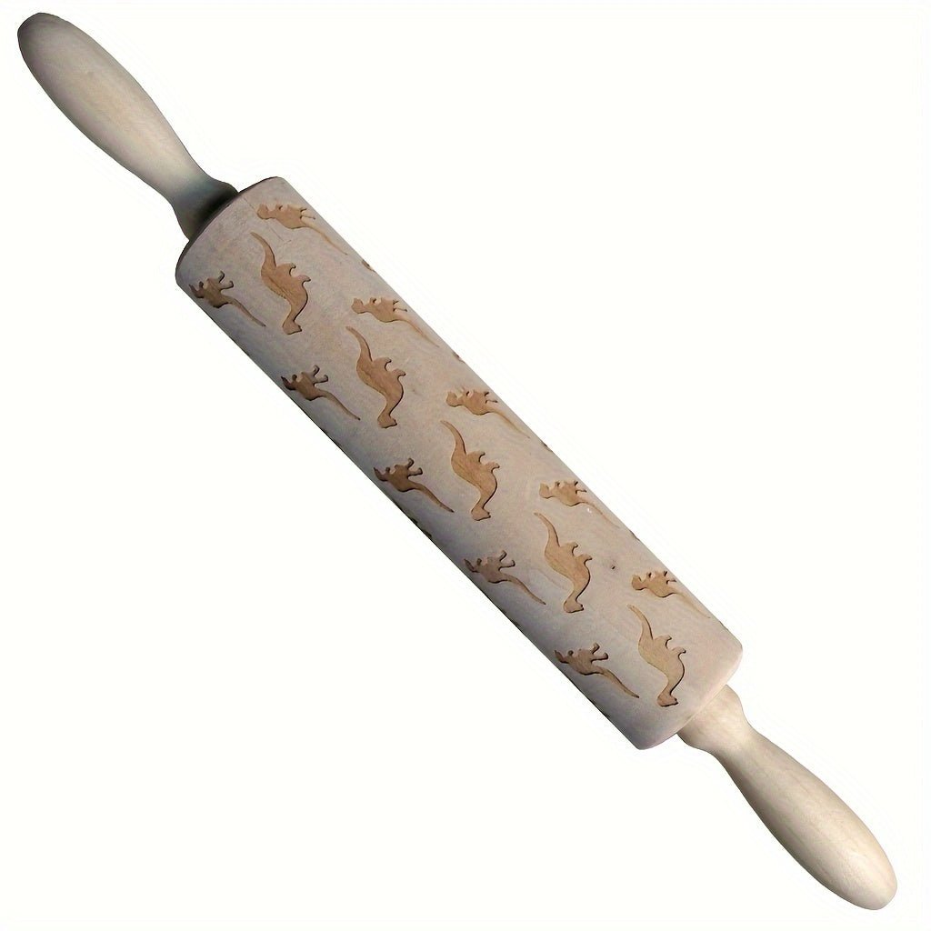 Rouleau à pâtisserie en bois avec motifs en relief - Pour pizza, tartes, biscuits et pâtes - Cuisine Chez Nadine