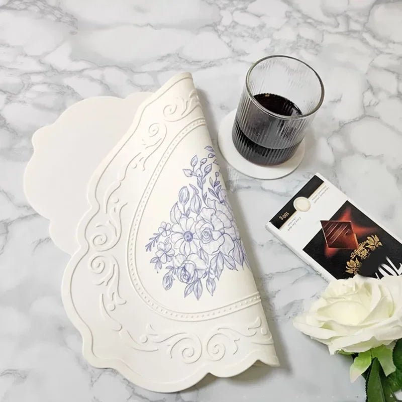 Set de Table en Silicone Motif Rétro Floral - Napperon Imperméable pour Cuisine et Salle à Manger - Cuisine Chez Nadine