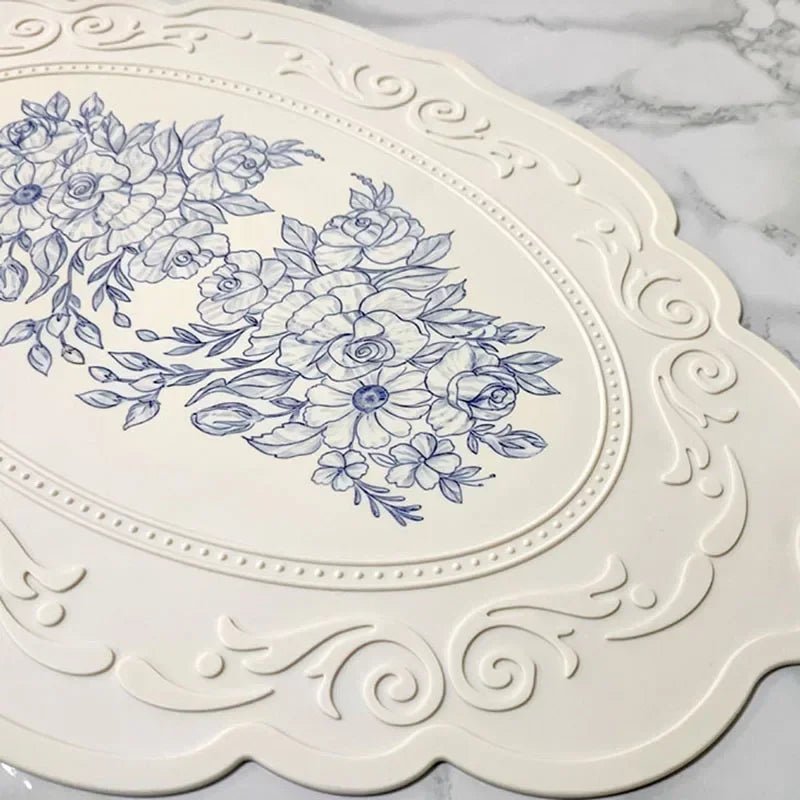 Set de Table en Silicone Motif Rétro Floral - Napperon Imperméable pour Cuisine et Salle à Manger - Cuisine Chez Nadine