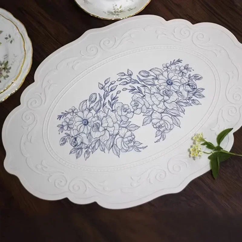 Set de Table en Silicone Motif Rétro Floral - Napperon Imperméable pour Cuisine et Salle à Manger - Cuisine Chez Nadine