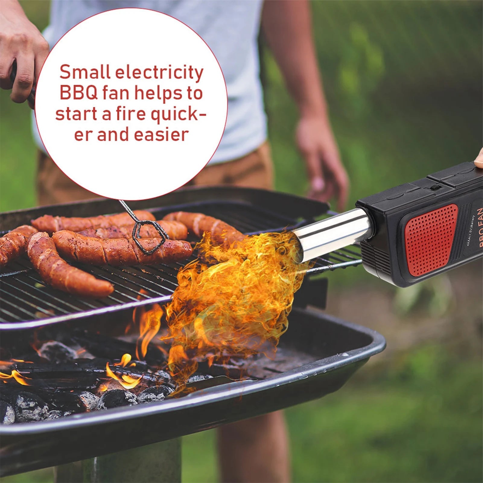 Souffleur Électrique Portable pour BBQ - Ventilateur À Main pour Barbecue, Camping et Grillades Extérieures - Cuisine Chez Nadine