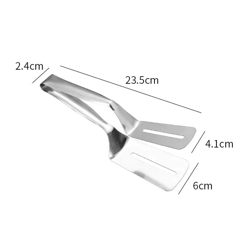 Spatule 2 - en - 1 en Silicone et Acier Inoxydable - Pince Retourneur pour Omelettes, Crêpes, Toasts et Œufs - Cuisine Chez Nadine