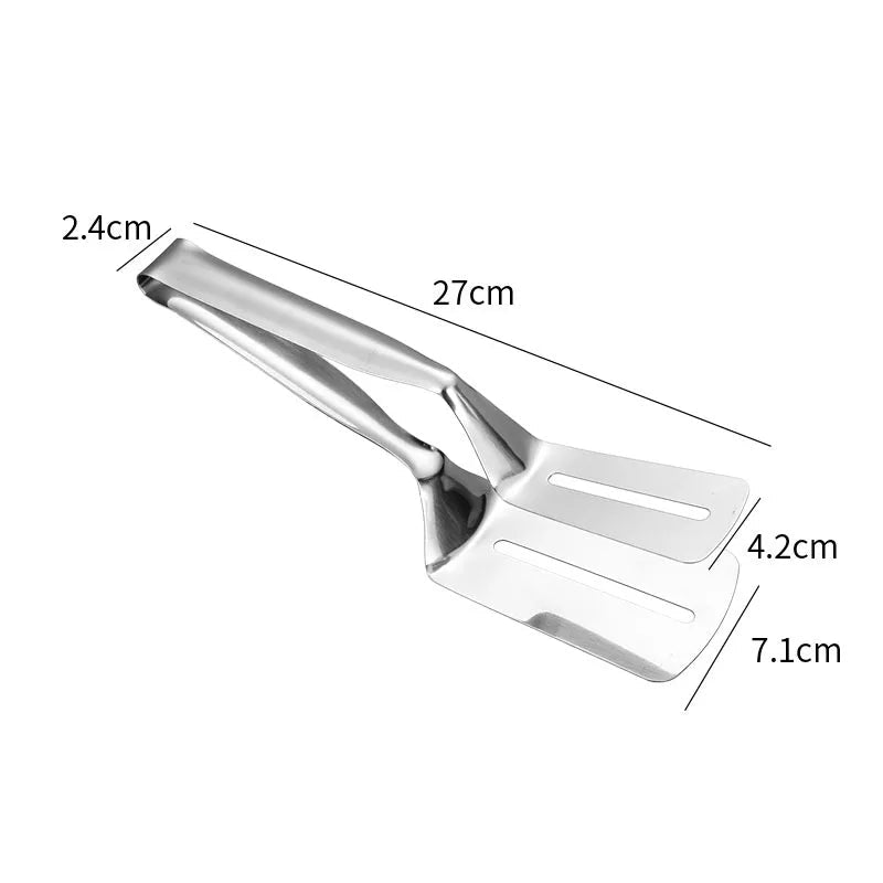 Spatule 2 - en - 1 en Silicone et Acier Inoxydable - Pince Retourneur pour Omelettes, Crêpes, Toasts et Œufs - Cuisine Chez Nadine