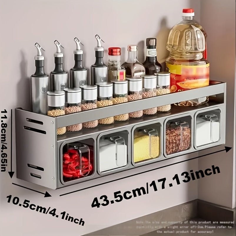 Support à épices double étage ANGAR - Aluminium antirouille sans perçage - Cuisine Chez Nadine