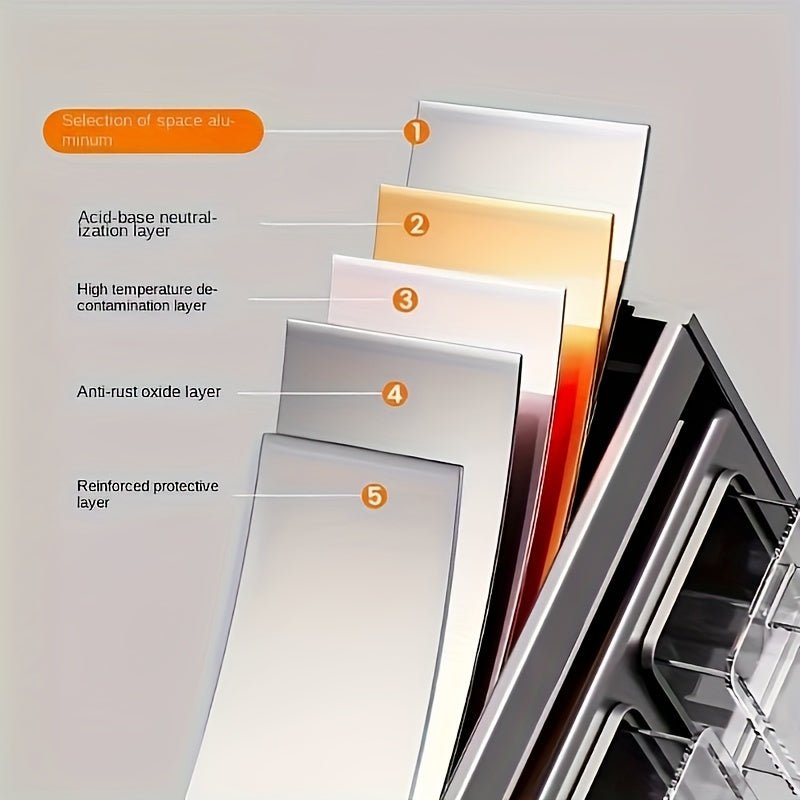 Support à épices double étage ANGAR - Aluminium antirouille sans perçage - Cuisine Chez Nadine