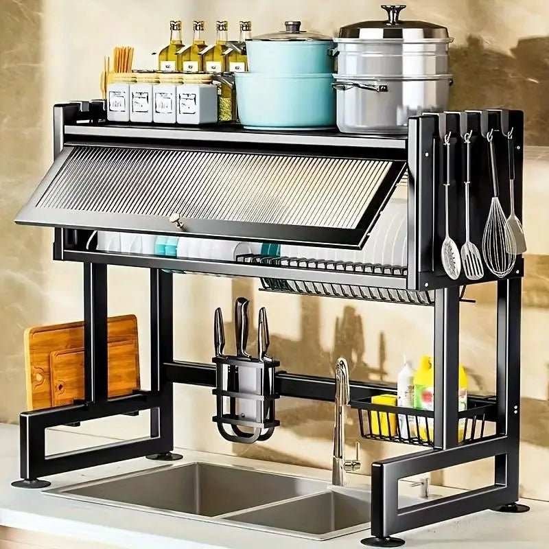 Support Suspendu pour Casseroles 81cm avec 12 Crochets - Porte - Ustensiles Plafond Capacité 36kg - Cuisine Chez Nadine